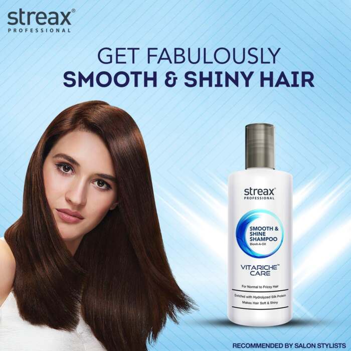 Streax Professional Vitariche Care Smooth Shine Shampoo for Men Women | For  Normal to Dry Frizzy Hair | Makes Hair Soft Shiny | 300ml - Kashikart